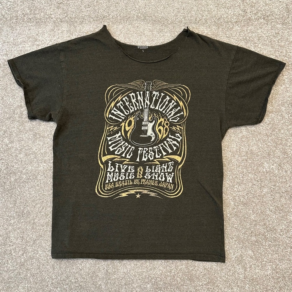 International music festival shirt sz large crewneck‎ cut short sleeve